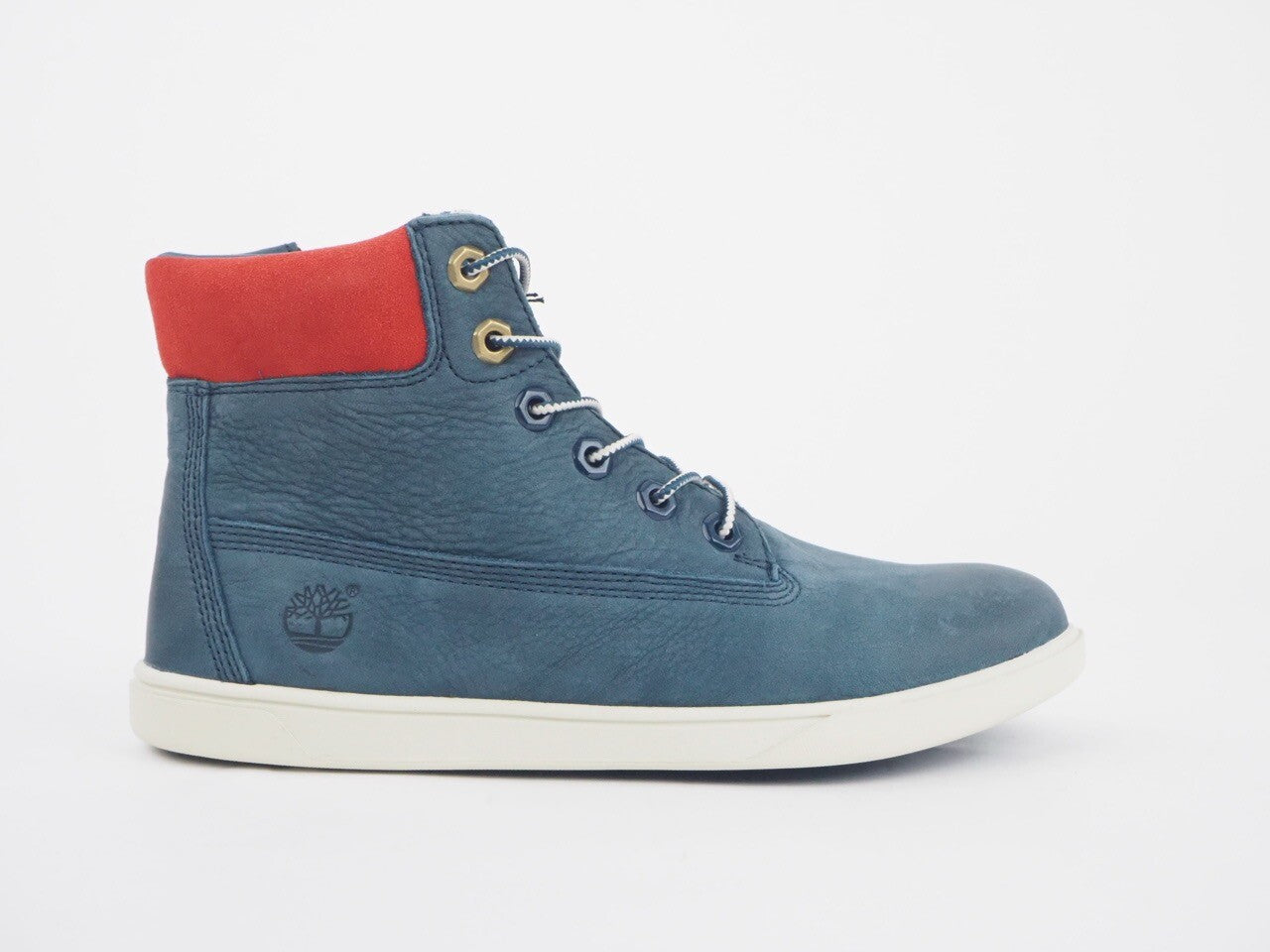 Timberland Groveton 6 Inch A19MM Blue Leather Laced Zip Up Boots
