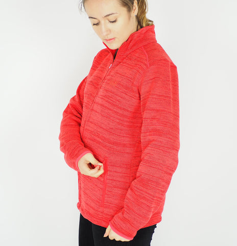 Womens Jack Wolfskin AQUILA 1706771 Zip Up Tulip Red Breathable Track Jacket