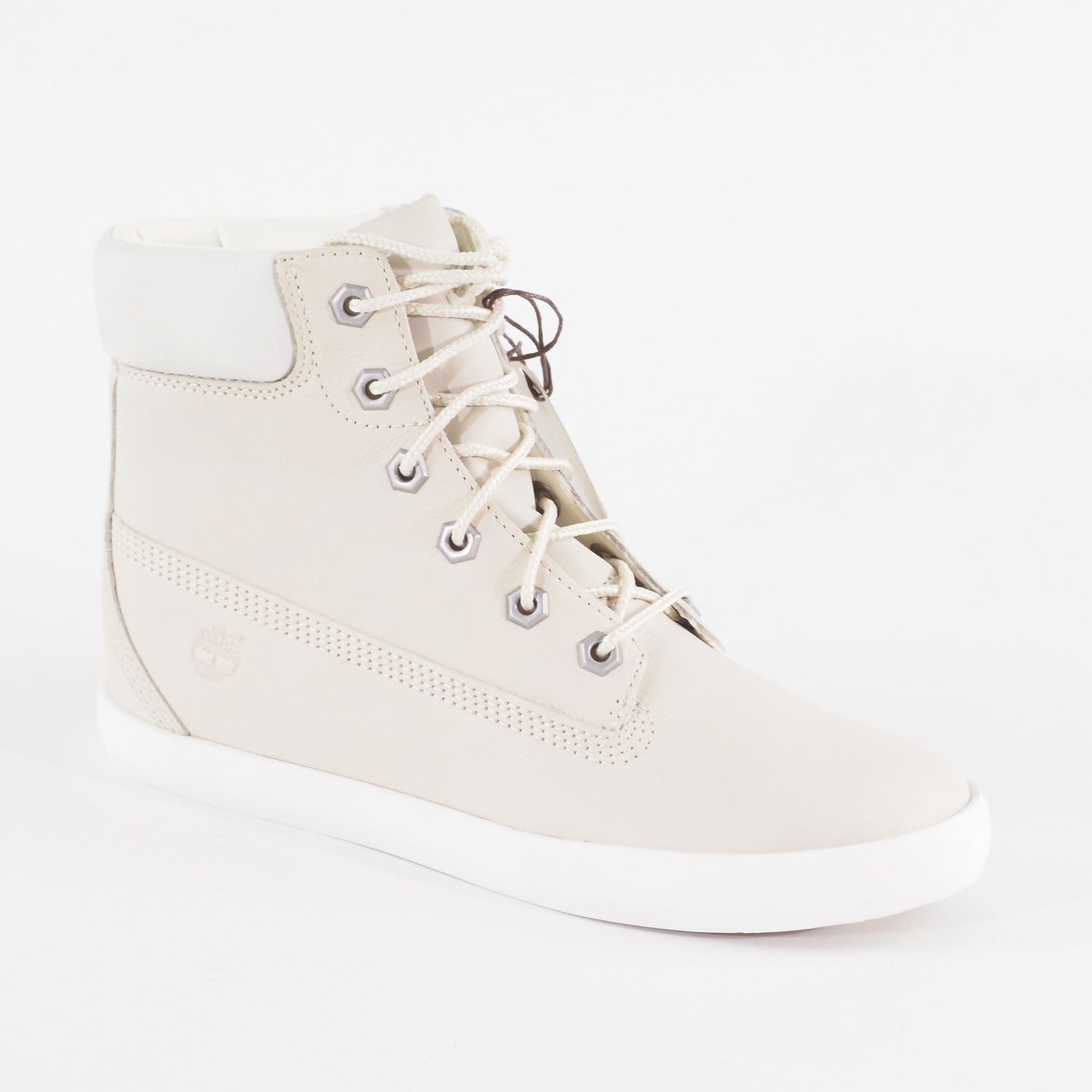 Womens Timberland Bratteboro 6 Inch A18AX Cream Leather Lace Up Walking Boots