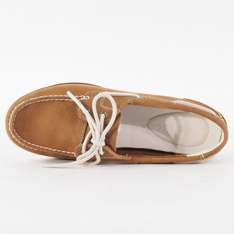 Womens Timberland Classic 8274R Medium Brown Nubuck Leather Lace Up Boat Shoes