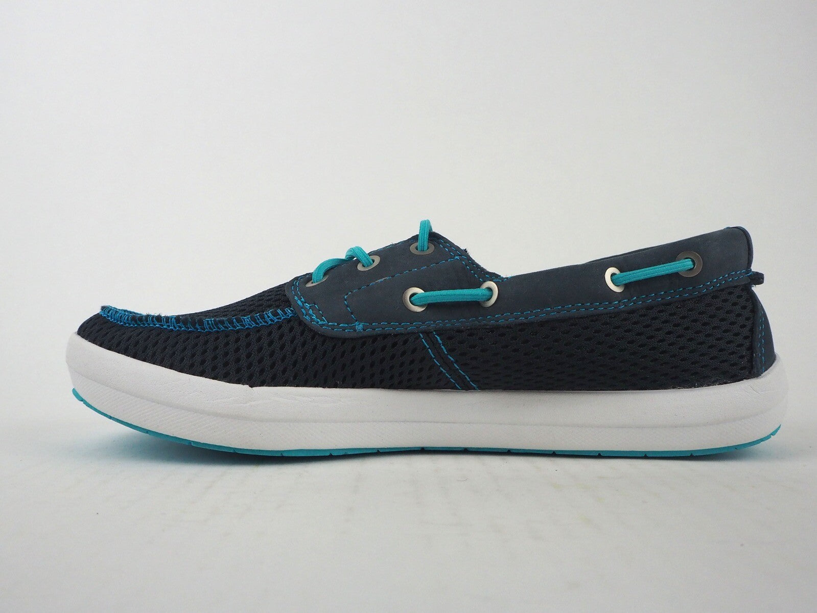 Womens Timberland Mesh 2 Eye Boat 3734A Navy Textile Leather Boat Shoes