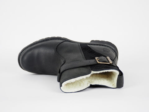 Womens Timberland Stoddard Quilted A128A Black Leather Pull On Warm Winter Boots