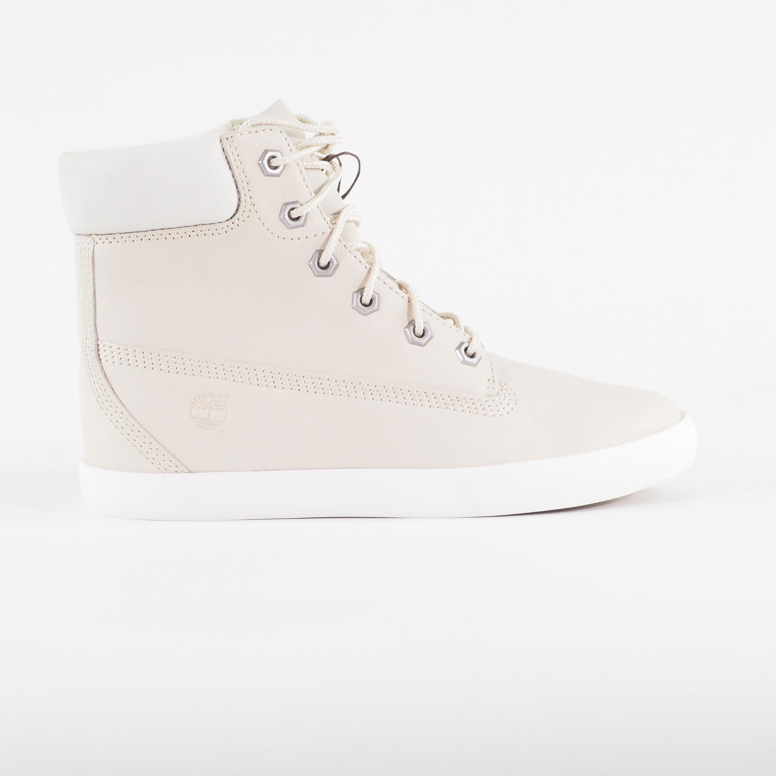 Womens Timberland Bratteboro 6 Inch A18AX Cream Leather Lace Up Walking Boots