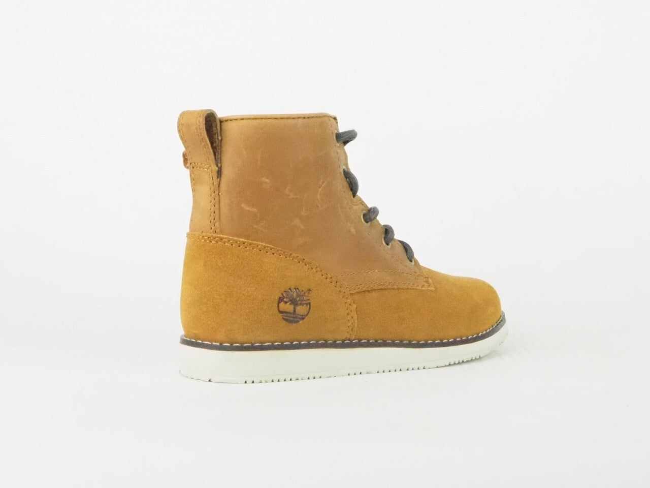 Kids Timberland Chukka A1A2N Brown Leather Lace Up Front Side Zip Boots