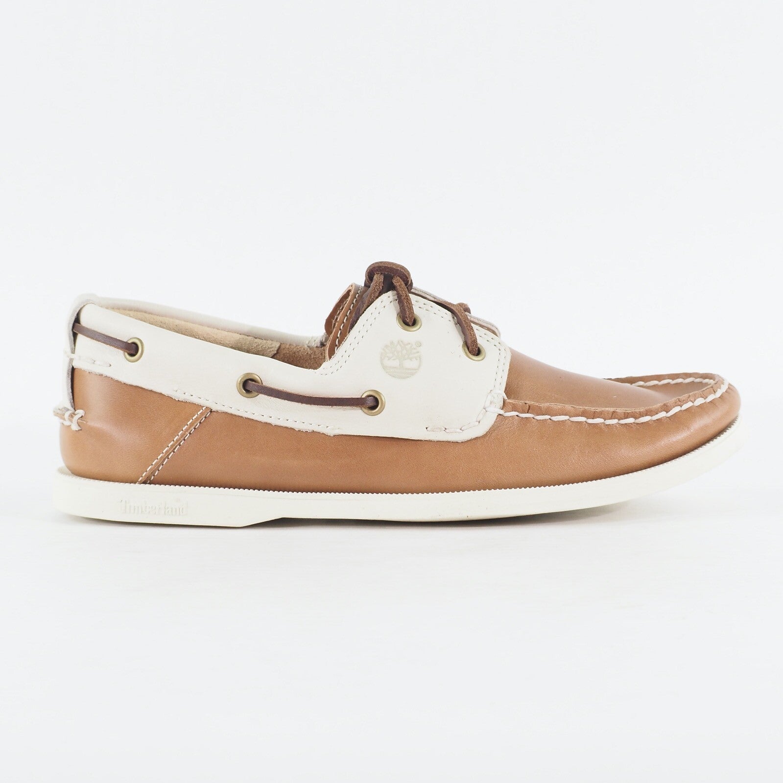 Mens Timberland Heritage 2 Eye Boat A13IC Brown Leather Lace Casual Boat Shoes