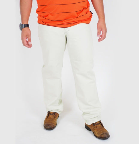 Mens The Original Ben Sherman JM001OM Cream Relaxed Fit Casual Cotton Trousers