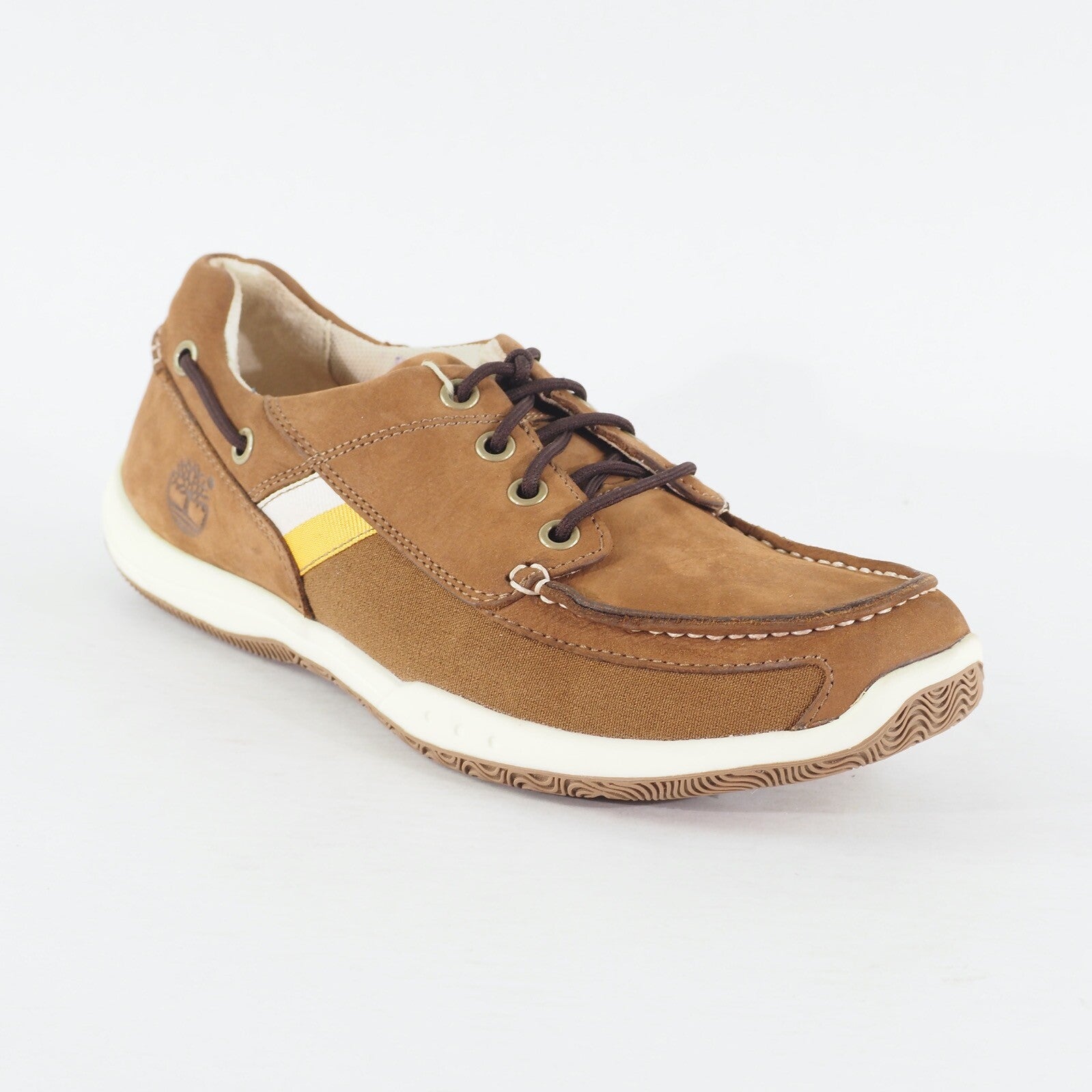 Mens Timberland EK Sport 45539 Caramel Brown Leather Lace Up Casual Boat Shoes