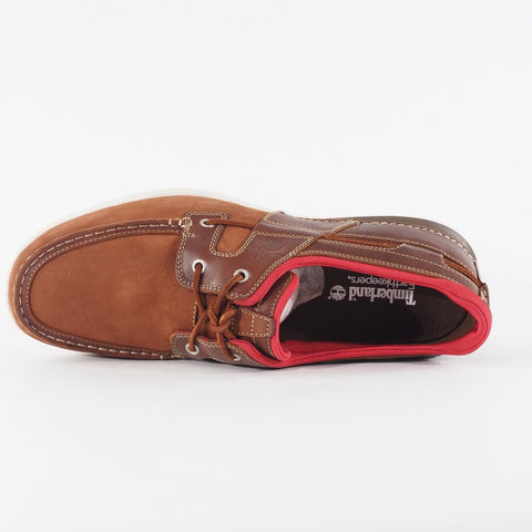 Mens Timberland Earthkeepers 2 Eye 5463A Tan Leather Lace Up Casual Boat Shoes
