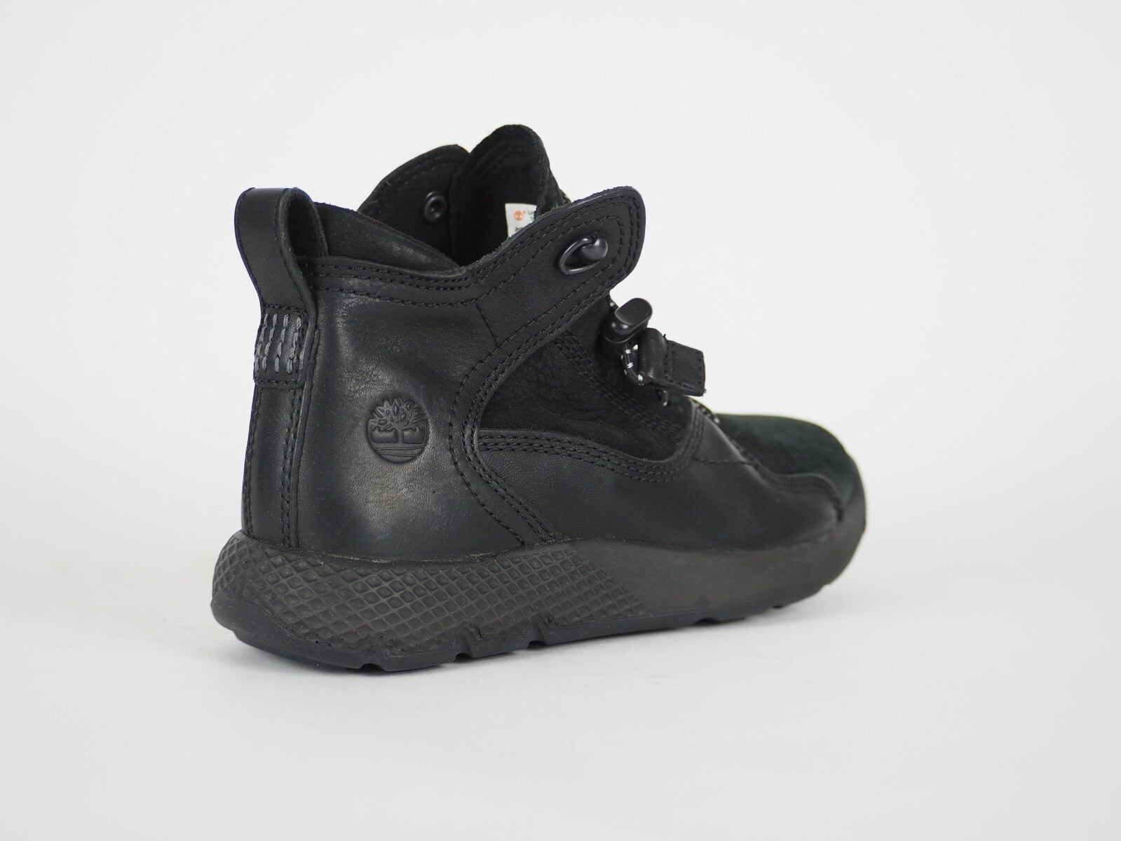 Boys Timberland EK A1I55 Black Leather Laced Toggle Ankle Boots