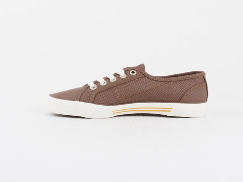 Womens Pepe Jeans Aberlady Python PLS30347 Cappuccino Lace Up Casual Trainers 