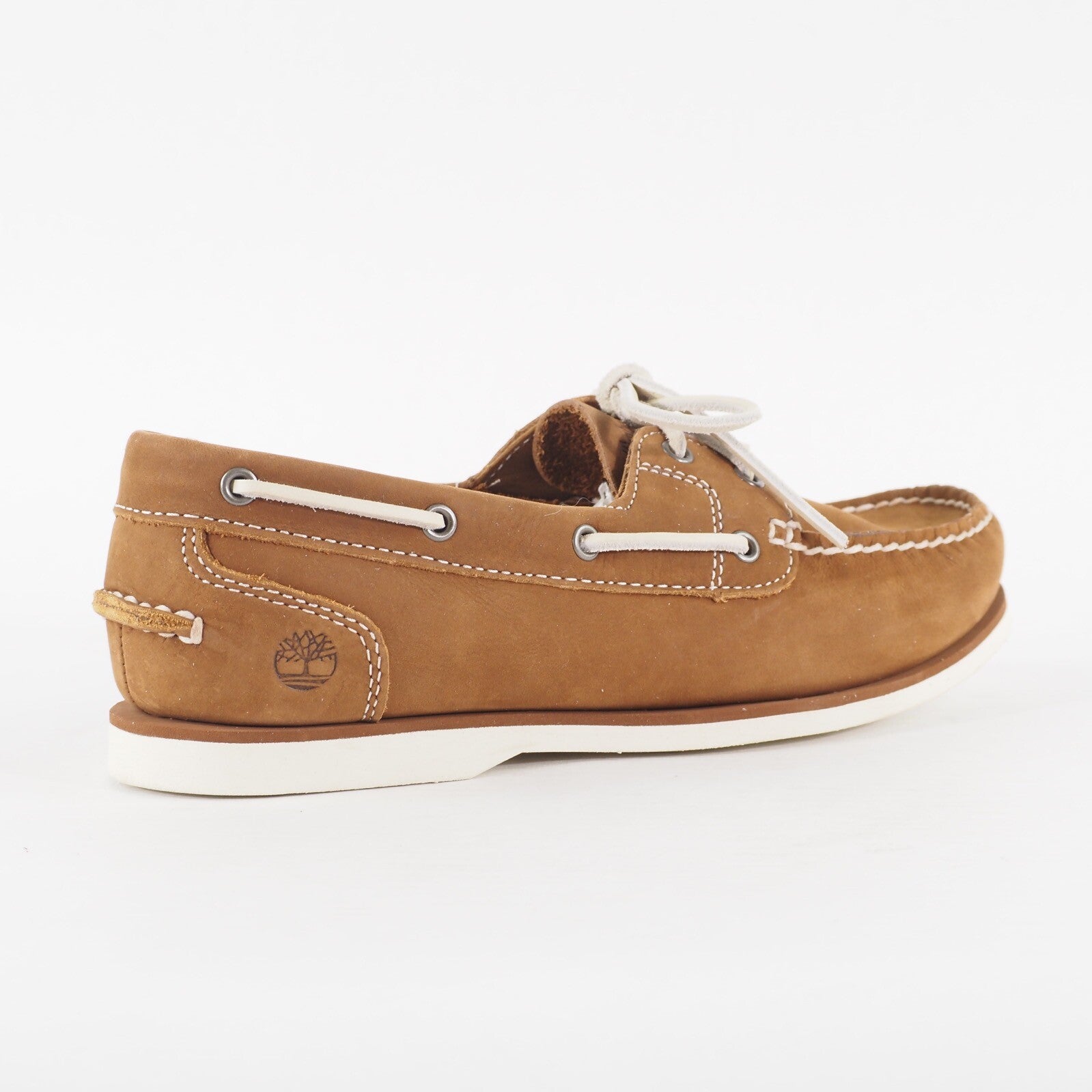 Womens Timberland Classic 8274R Medium Brown Nubuck Leather Lace Up Boat Shoes