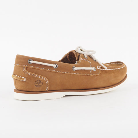 Womens Timberland Classic 8274R Medium Brown Nubuck Leather Lace Up Boat Shoes
