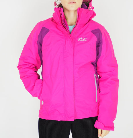 Womens Jack Wolfskin 3 In 1 Asian Fit 5004941 Pink Passion Zip Up Hiking Jacket