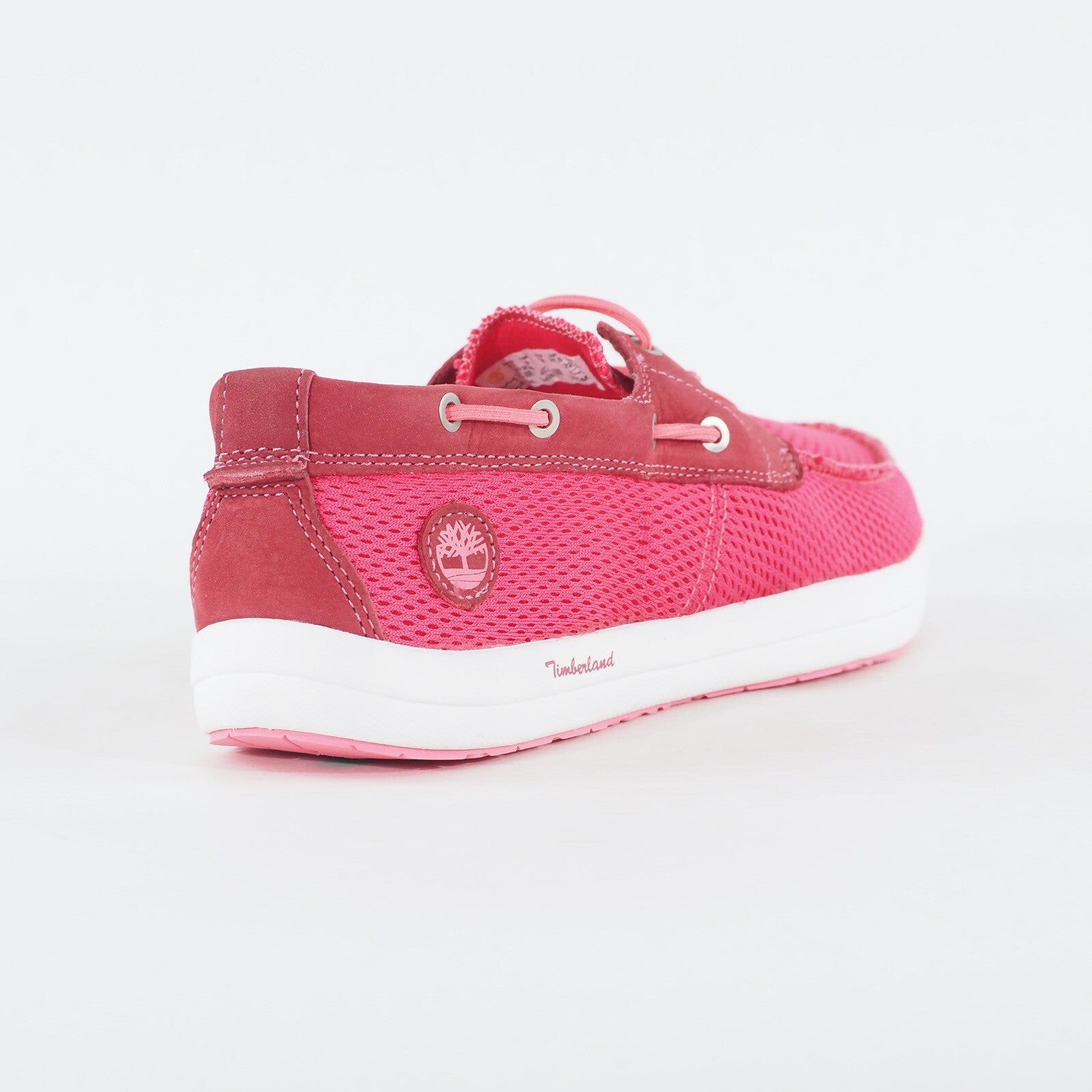 Womens Timberland EK Seneca 3730A Rose Red Fabric / Leather Lace Up Casual Shoes