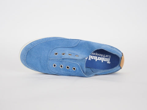 Womens Timberland EK Casco Bay 8429B Blue Leather Laceless Trainers Casual Shoes