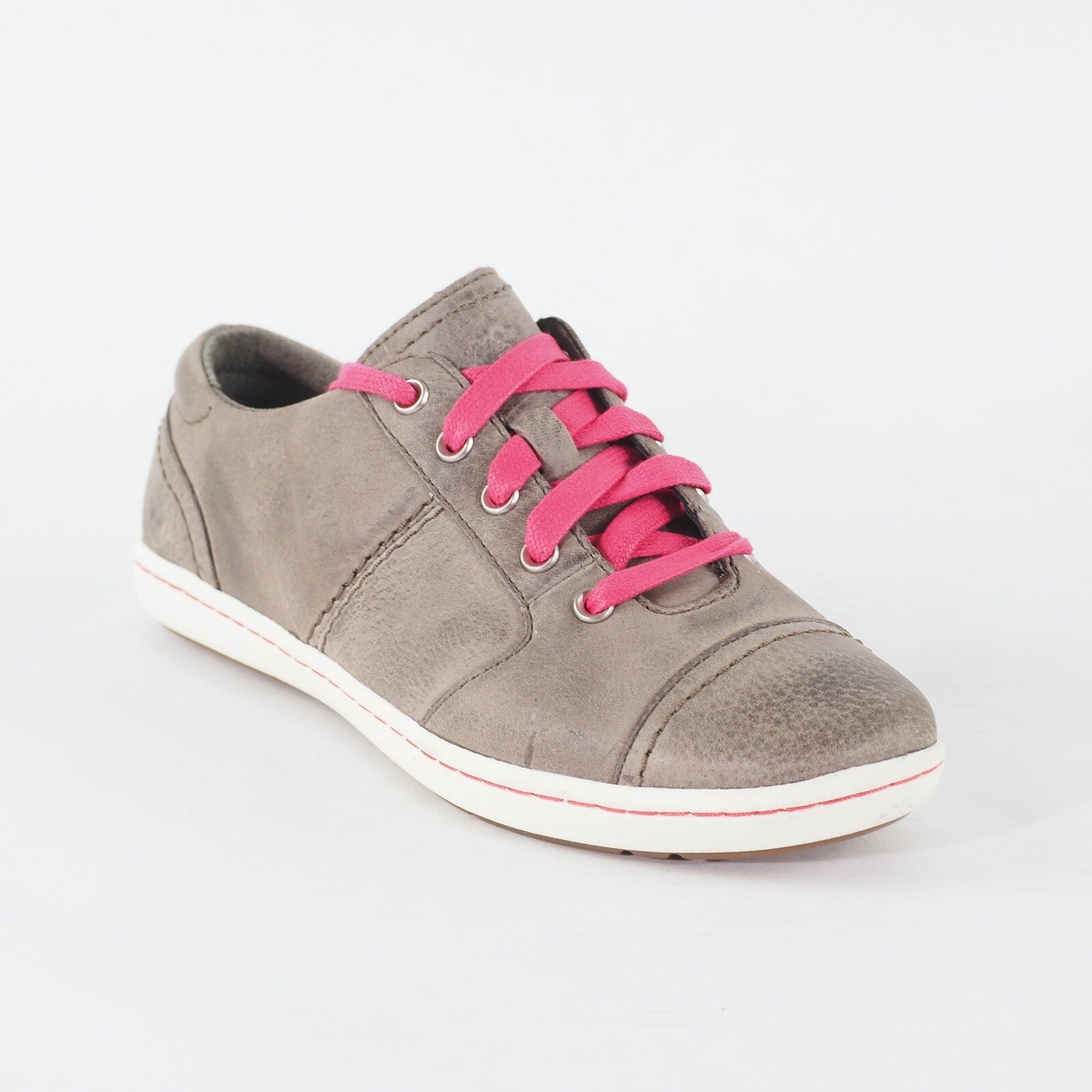 Womens Timberland EK Northport Ox 8037A Medium Grey Leather Lace Up Casual Shoes