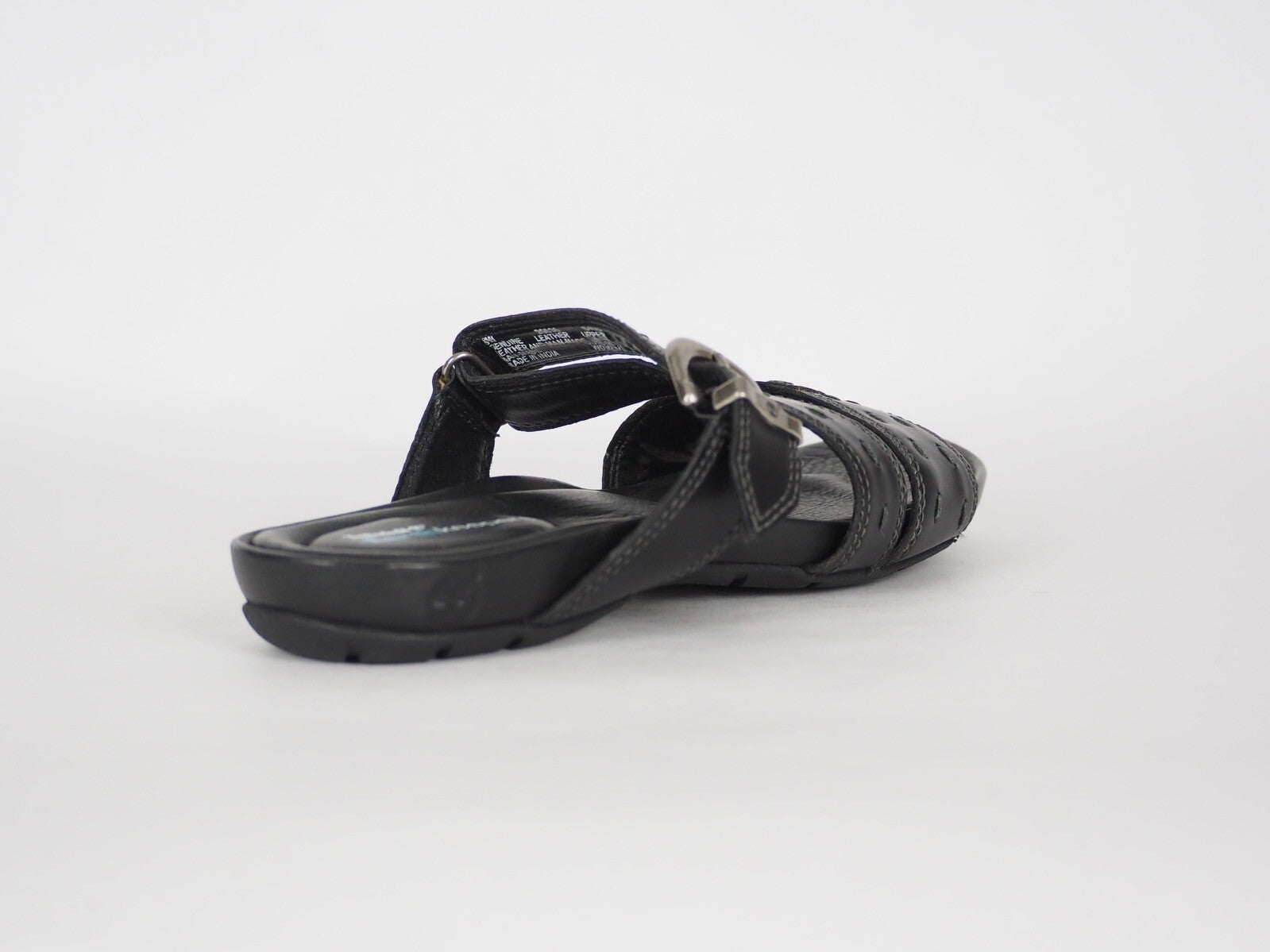 Womens Timberland Pleasant Bay 25636 Black Leather Slippers Summer Flip Flops