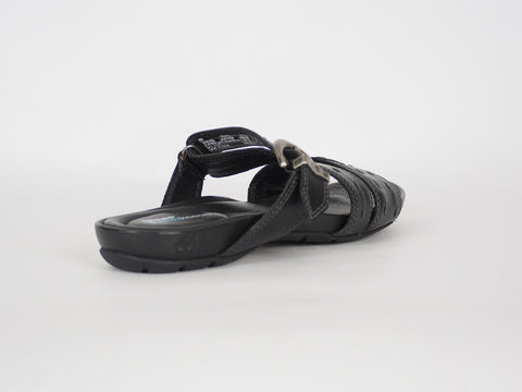 Womens Timberland Pleasant Bay 25636 Black Leather Slippers Summer Flip Flops