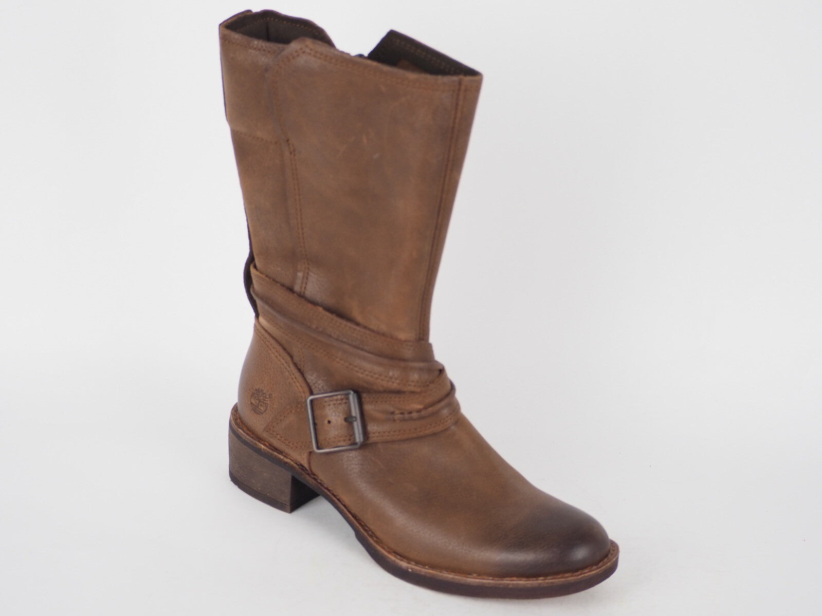 Womens Timberland Whittemore A12I1 Dark Brown Leather Side Zip Winter Boots