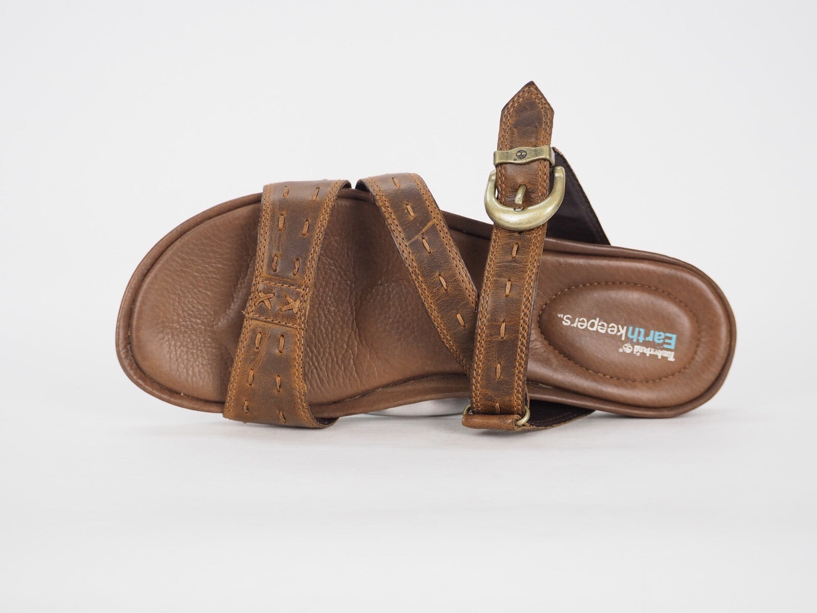 Womens Timberland Pleasant Bay 25637 Brown Leather Casual Summer Shoes Sliders