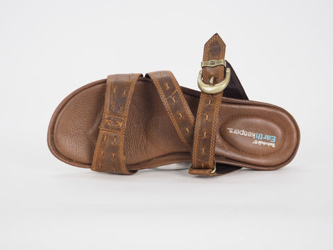 Womens Timberland Pleasant Bay 25637 Brown Leather Casual Summer Shoes Sliders