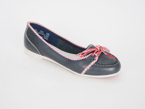 Womens Timberland Belle Island 24647 Navy Blue Leather Casual Ballerina Flats