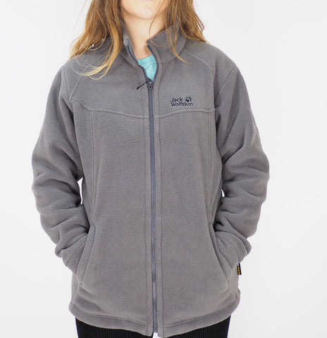 Womens Jack Wolfskin Regular 5008221 Dark Steel Sweatshirt Warm Zip Up Fleece
