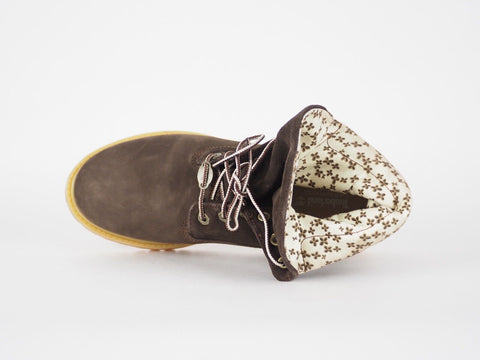 Womens Timberland EK Authentics 8100B Brown Leather Roll Top Casual Chukka Boots