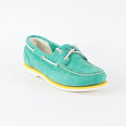 Womens Timberland EK Harbourside 8858R Seafoam Green Leather Casual Boat Shoes