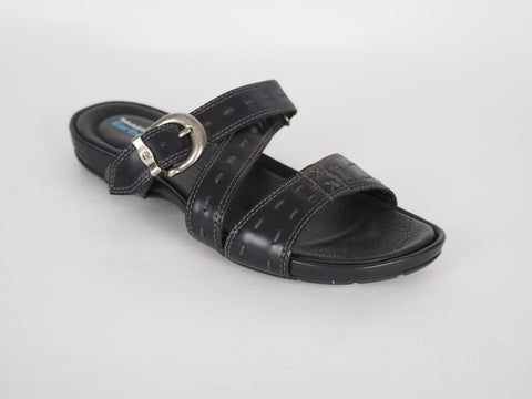 Womens Timberland Pleasant Bay 25636 Black Leather Slippers Summer Flip Flops
