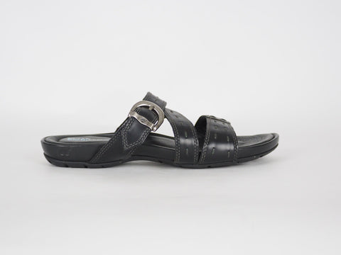 Womens Timberland Pleasant Bay 25636 Black Leather Slippers Summer Flip Flops