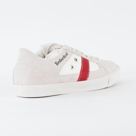Mens Timberland EK Glastenbury Ox 9609A Off White Leather Lace Up Casual Trainer