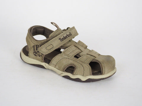 Boys Timberland Oak 1283A Light Brown Leather Casual Summer Shoes Kids Sandals