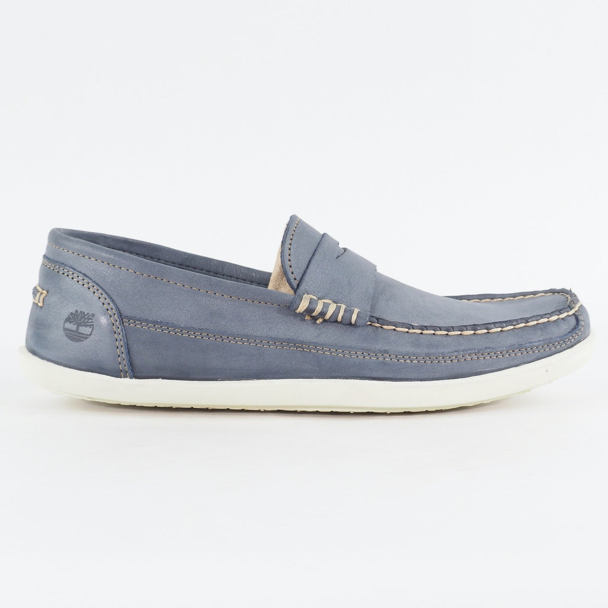 Mens Timberland Odelay Penny A13ZR Navy Blue Leather Slip On Casual Loafer Shoes