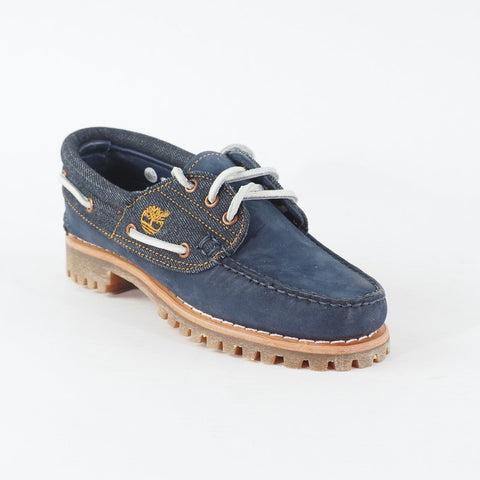 Womens Timberland Limited A1GBJ Navy Leather / Denim Lace Up Casual Boat Shoes