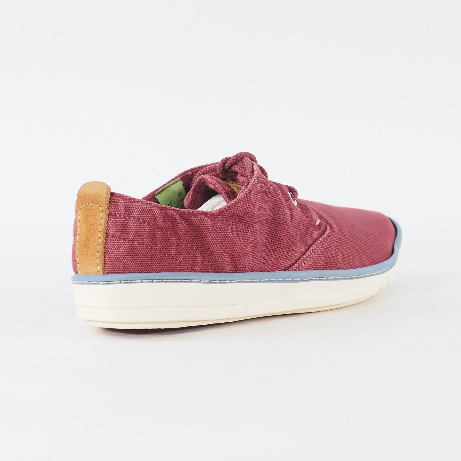 Mens Timberland EK Handcraft 5311A Burgundy Canvas Lace Up Low Top Casual Shoes