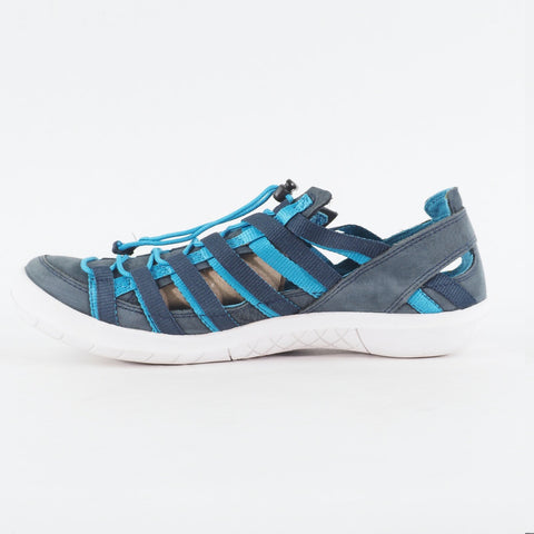 Mens Timberland EK Helion 9025R Navy Blue Leather Strappy Lace Up Casual Sandal 