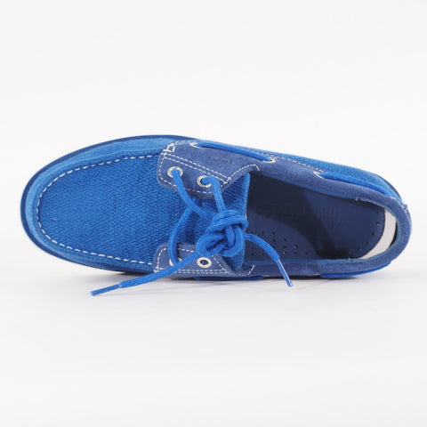 Mens Timberland Classic A16O4 Fabric And Suede Blue Lace Up Casual Boat Shoes
