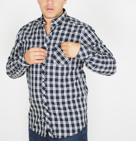 Mens The Original Ben Sherman MB1512M Long Sleeve Black Check Regular Fit Shirt