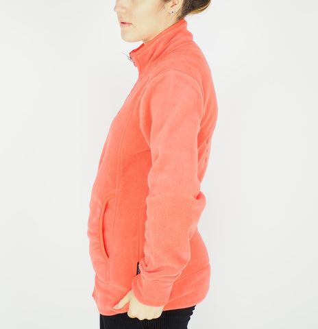 Womens Jack Wolfskin Moon Track 1700301 Hot Coral Zip Up Warm Fleece Sweatshirt