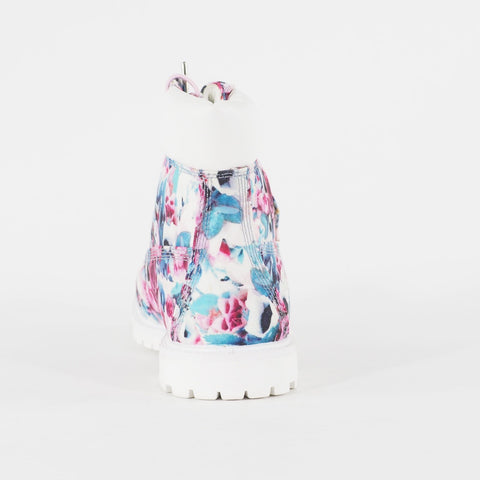 Womens Timberland 6 Inch Flower Print A1846 Fabric Lace Up Casual Walking Boots