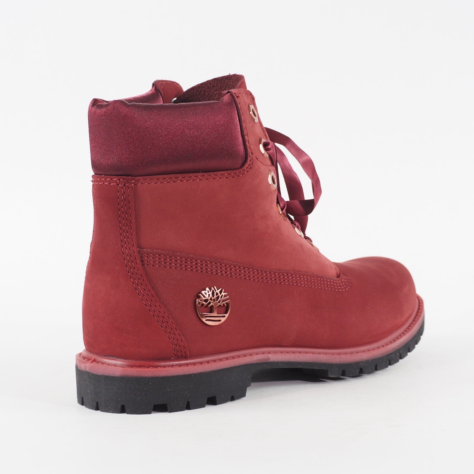 Womens Timberland Premium 6 Inch A1SC7 Burgundy Nubuck Leather Lace Up Boots