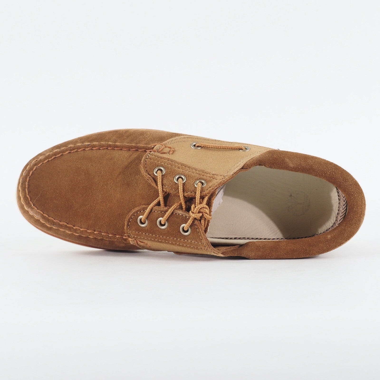 Mens Timberland Abingtion 3 Eye 82574 Brown Leather Lace Up Casual Boat Shoes