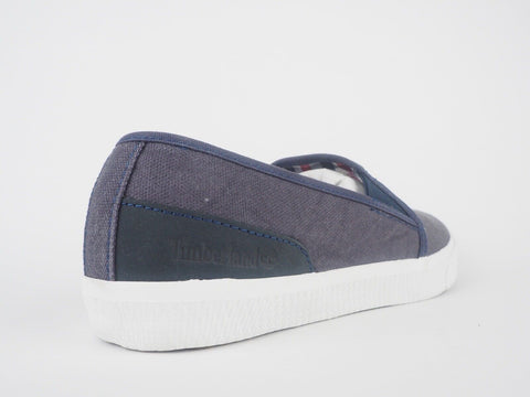 Mens Timberland EK Hookset Camp A1217 Navy Leather Canvas Slip On Trainers