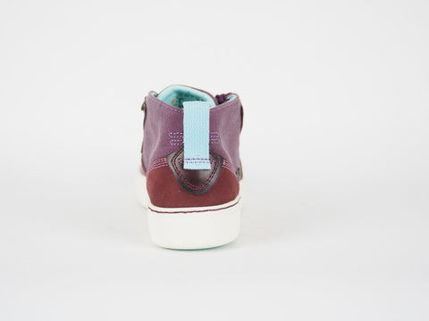 Womens Timberland Amherst A16WX Grape Wine Leather Casual Trainers Chukka Boots