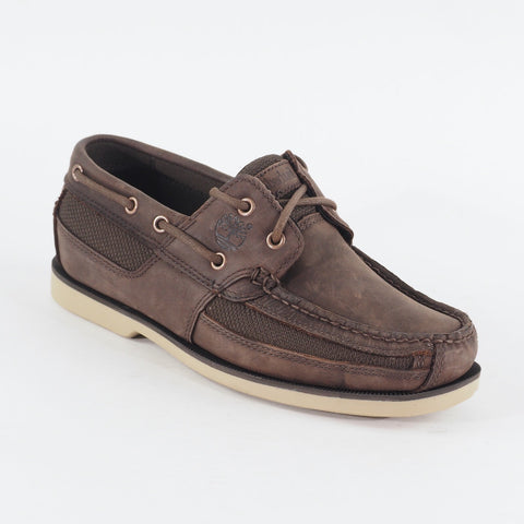 Mens Timberland KIA WAH BAY 2 Eyed 41578 Dark Brown Leather Casual Boat Shoes