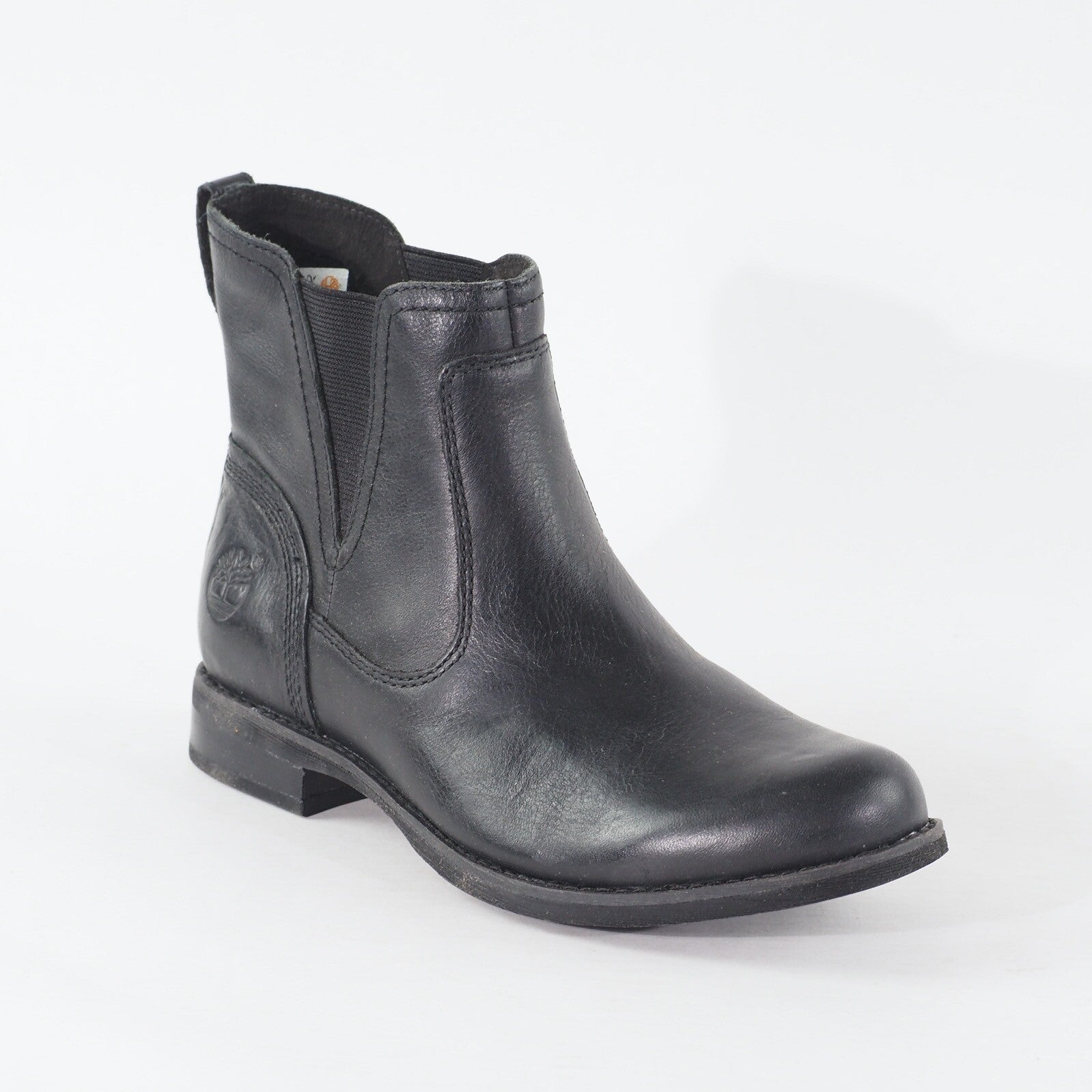 Womens Timberland EK Savin Hill 8669A Black Leather Pull On Casual Chelsea Boots