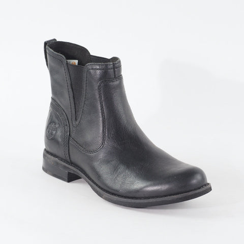 Womens Timberland EK Savin Hill 8669A Black Leather Pull On Casual Chelsea Boots