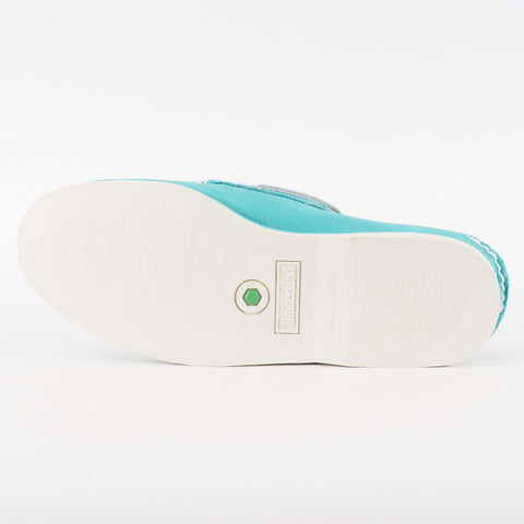 Mens Timberland Classic 2 Eyed A1BIR Teal Blue Leather Lace Up Casual Boat Shoes