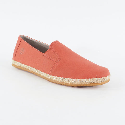 Mens Timberland Surfs Edge A233K Burnt Brick Red Canvas Slip On Casual Shoes